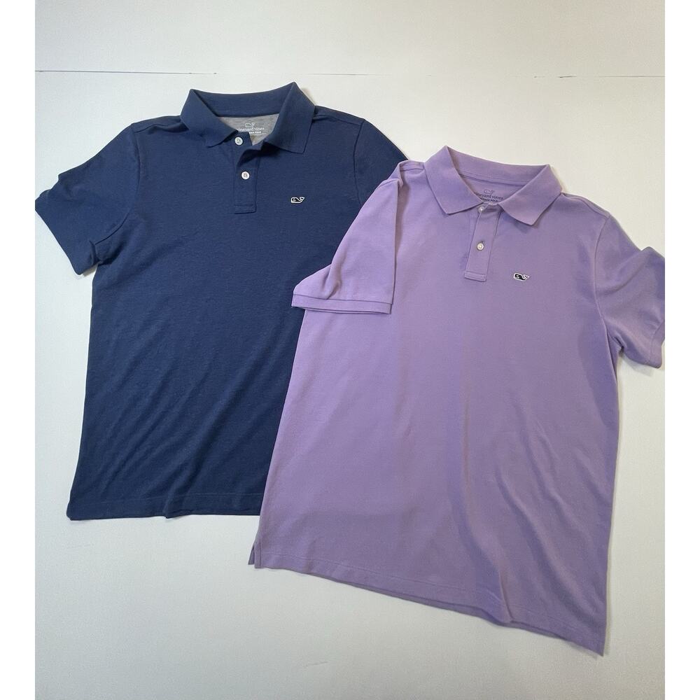 Two Vineyard Vine Cotton Polo Shirts Youth Large